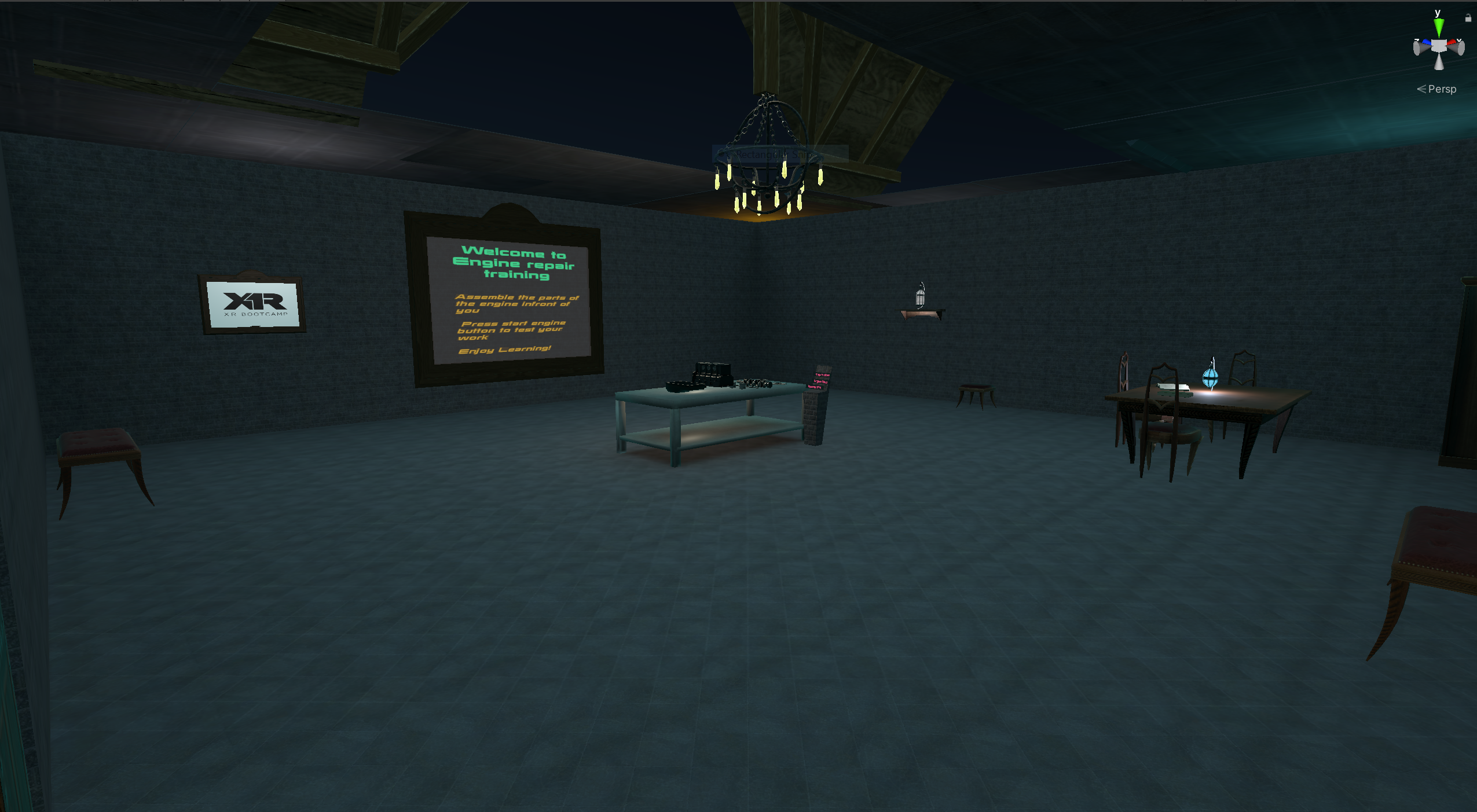 CarEngineRepairSimulation Room Design